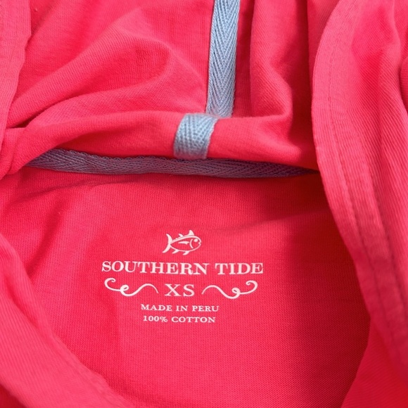 Southern Tide Bloom Pink hooded long sleeve t-shirt dress - Picture 8 of 10